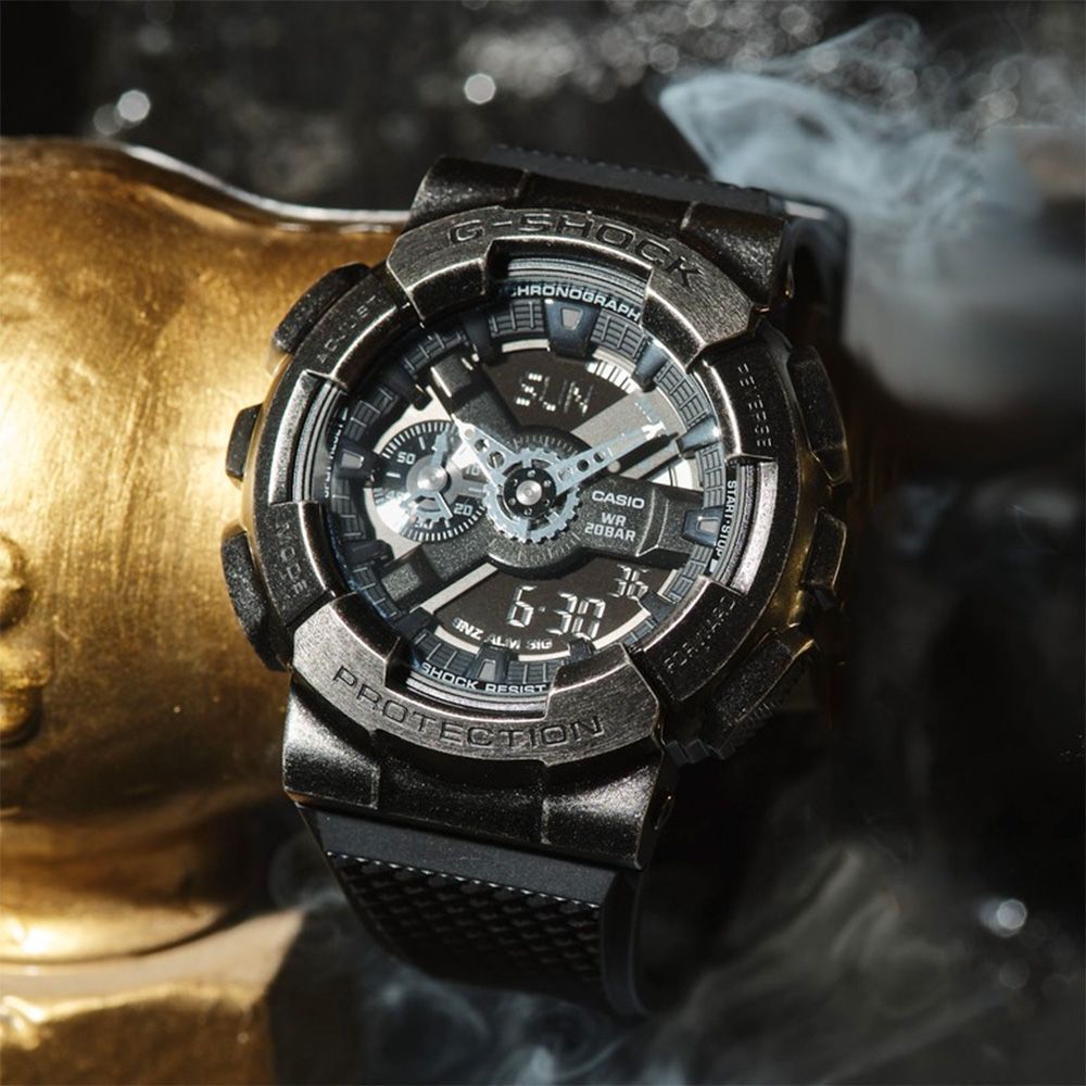 CASIO 卡西歐 G-SHOCK 工業風仿舊金屬雙顯手錶 GM-110VB-1A