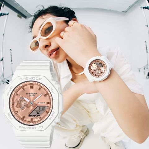 熱銷品牌▼日系手錶CASIO 卡西歐 G-SHOCK ITZY Lia 配戴款 粉紅金八角農家橡樹手錶 女錶 GMA-S2100MD-7A