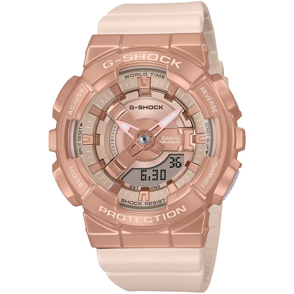 CASIO 卡西歐G-SHOCK ITZY留真配戴款粉紅金優雅手錶女錶GM-S110PG-4A