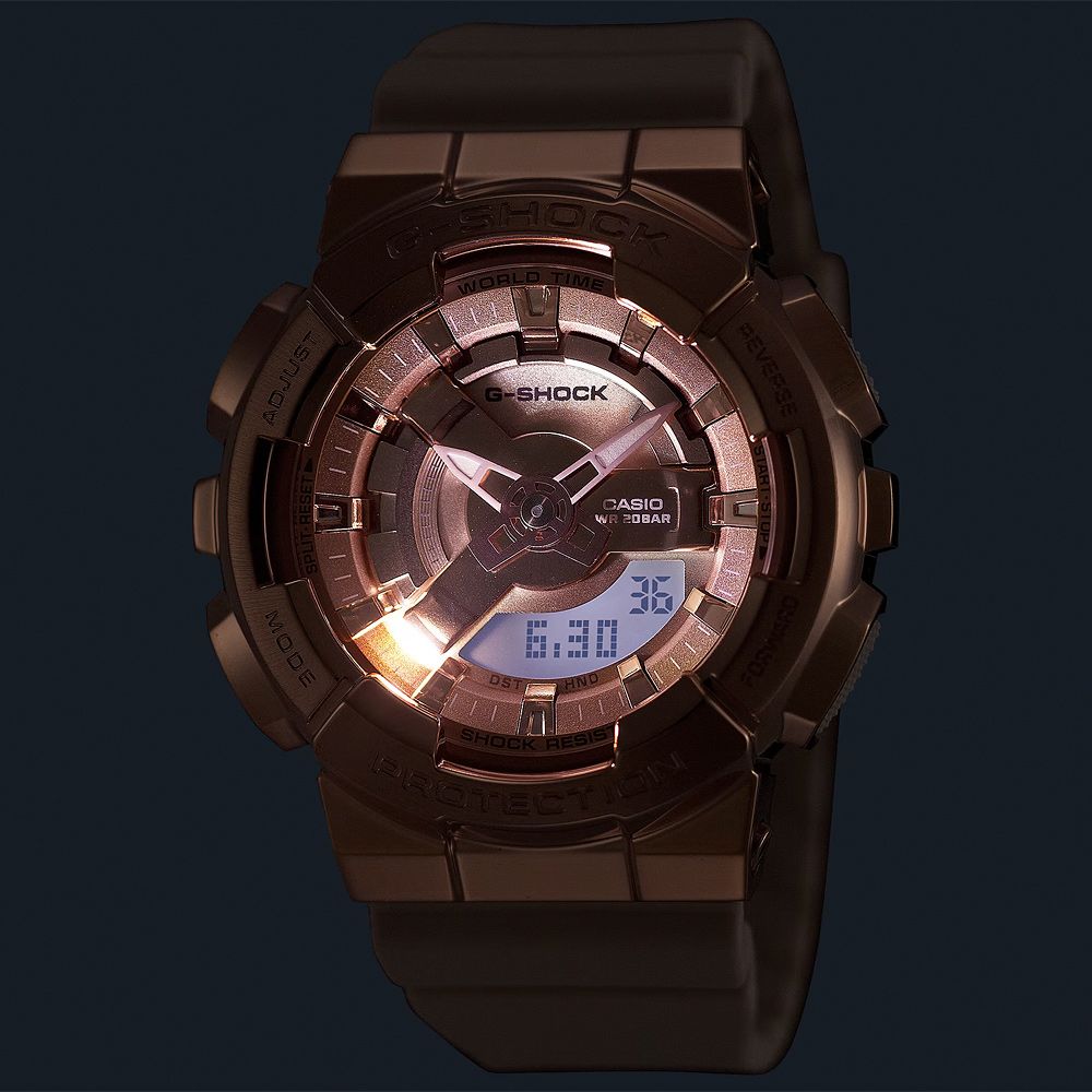 CASIO 卡西歐 G-SHOCK ITZY留真配戴款 粉紅金優雅手錶 女錶 GM-S110PG-4A