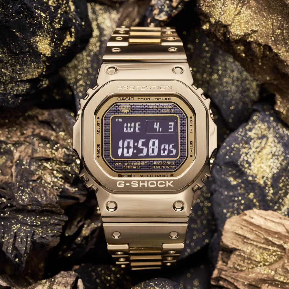 CASIO G-SHOCK 經典方形太陽能藍牙電波錶/金/GMW-B5000GD-9 - PChome