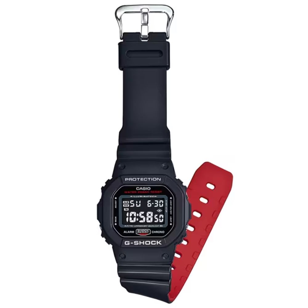 CASIO 卡西歐】G-SHOCK 經典錶款DW-5600系列軍事紅DW-5600HR-1_42.8mm