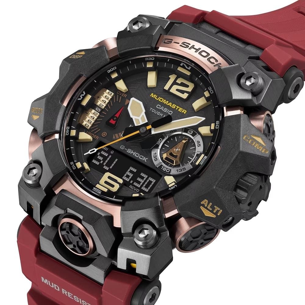 CASIO 卡西歐 G-SHOCK Master of G系列 藍芽太陽能電力錶 黑紅 GWG-B1000-1A4_52.1mm