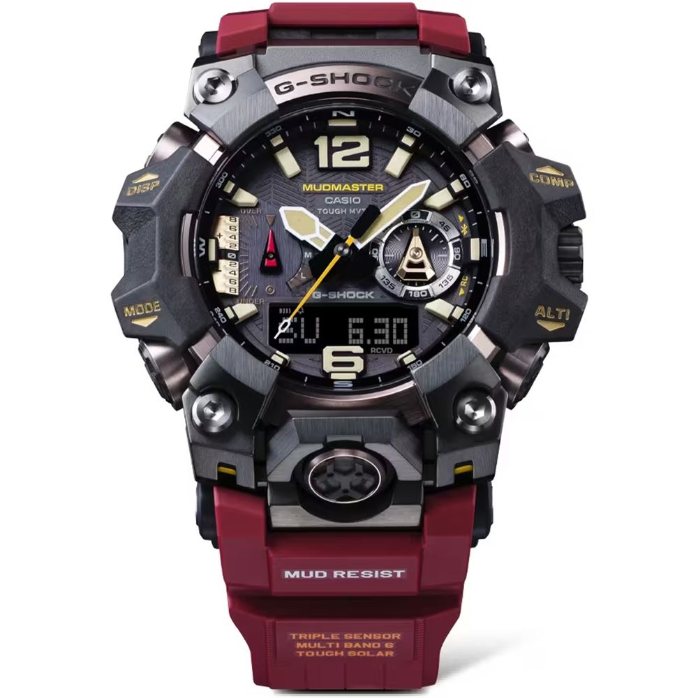 CASIO 卡西歐 G-SHOCK Master of G系列 藍芽太陽能電力錶 黑紅 GWG-B1000-1A4_52.1mm