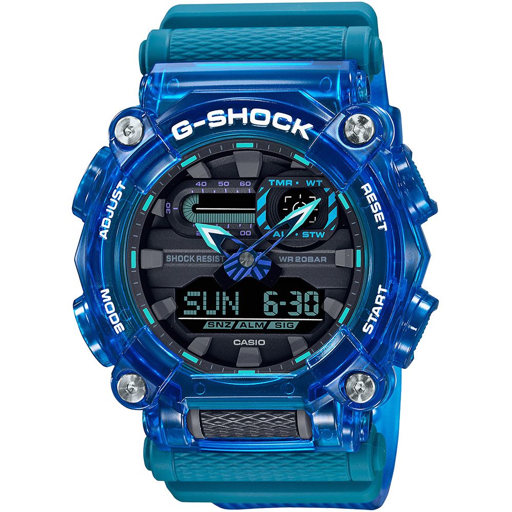 CASIO 卡西歐  G-SHOCK 幻象音浪系列200米計時錶/藍/GA-900SKL-2A