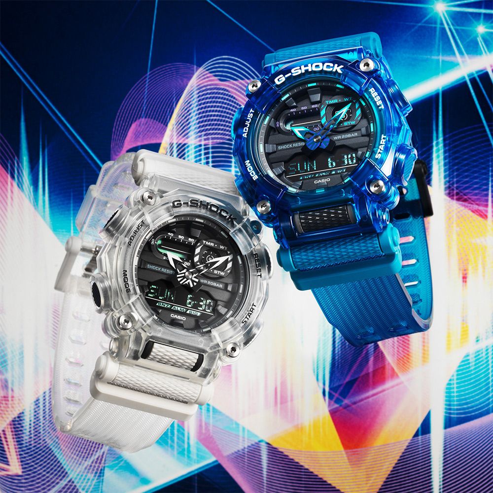 CASIO 卡西歐  G-SHOCK 幻象音浪系列200米計時錶/藍/GA-900SKL-2A