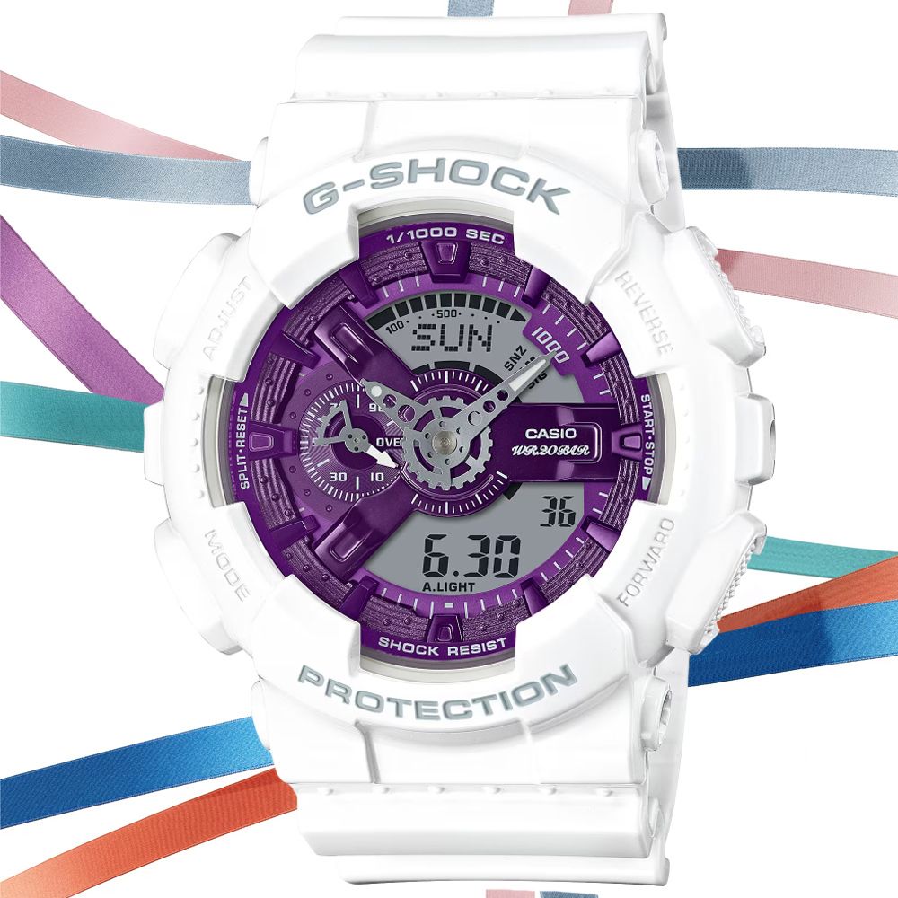 CASIO 卡西歐 G-SHOCK 冬季系列 繽紛金屬雙顯腕錶 禮物推薦 送禮首選 GA-110WS-7A