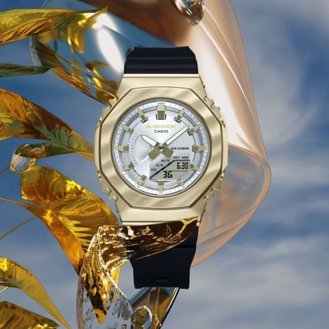 【CASIO 卡西歐】G-SHOCK 優雅精緻極簡 淺金黃色 八角形錶殼 GM-S2100BC-1A_40.5mm