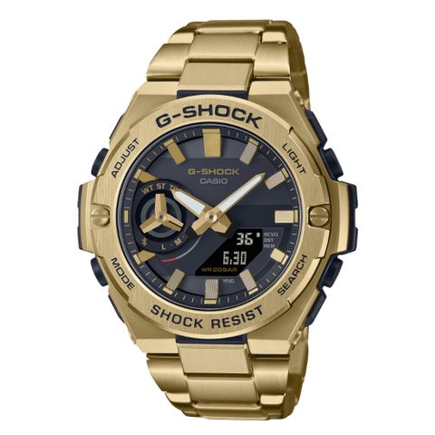 CASIO 卡西歐 G-SHOCK 太陽能電力 復古金 強悍輕薄 GST-B500GD-1A9_48.9mm