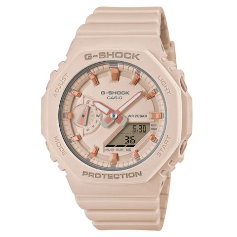 CASIO 卡西歐 G-SHOCK 農家八角衝力腕錶/GMA-S2100-4A奶茶色