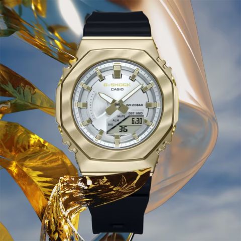 熱銷品牌▼日系手錶CASIO 卡西歐 G-SHOCK 八角 農家橡樹 香檳金系列雙顯手錶(GM-S2100BC-1A)