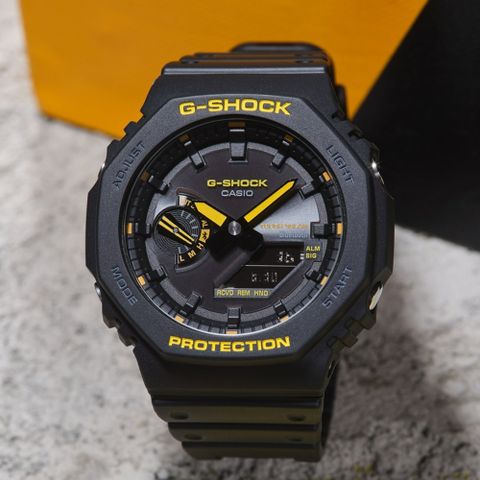 熱銷品牌▼日系手錶CASIO 卡西歐 G-SHOCK 八角 農家橡樹 黑黃配色系列 雙顯手錶(GA-B2100CY-1A)