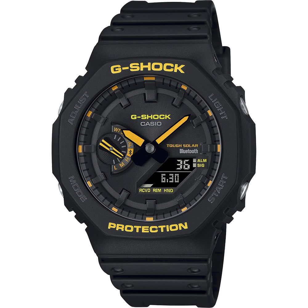 CASIO 卡西歐G-SHOCK 八角農家橡樹黑黃配色系列雙顯手錶(GA-B2100CY-1A