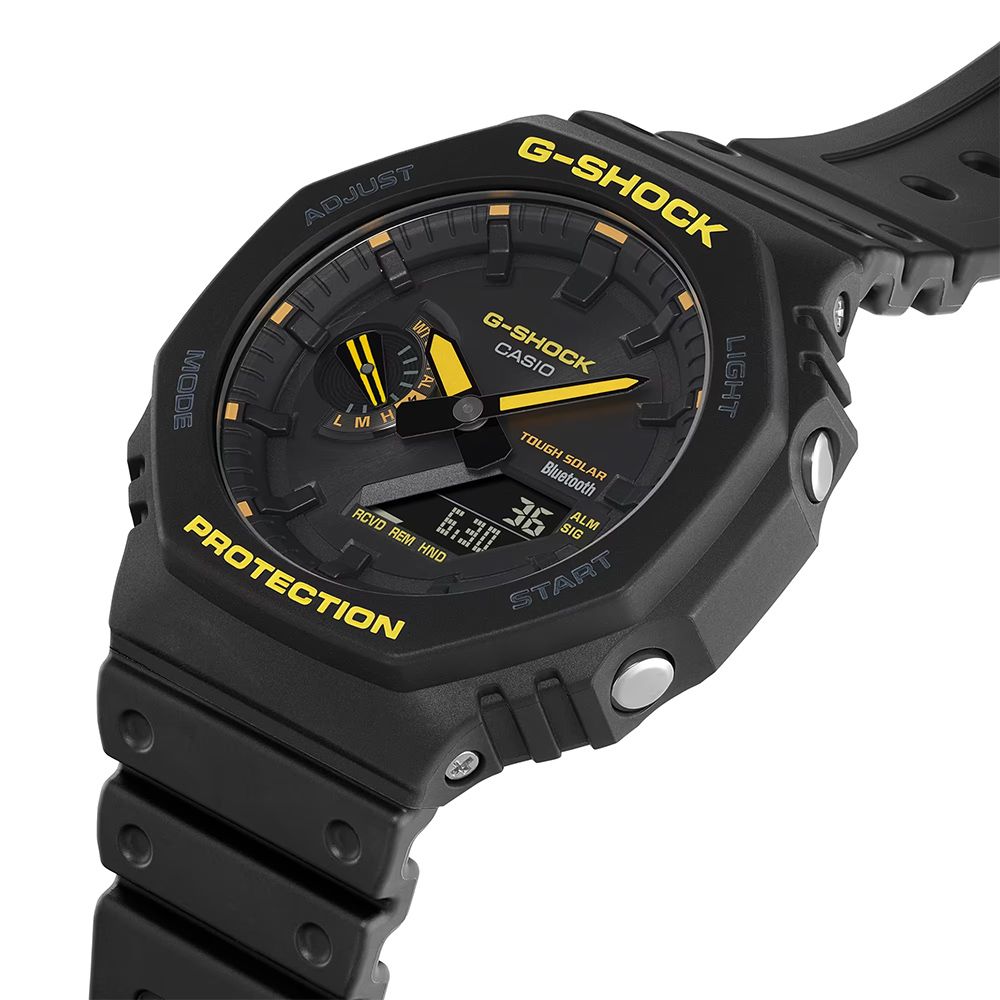 CASIO 卡西歐 G-SHOCK 八角 農家橡樹 黑黃配色系列 雙顯手錶(GA-B2100CY-1A)