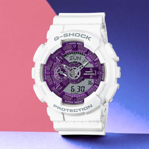 CASIO 卡西歐 G-SHOCK ITZY 禮志配戴款 金屬色雙顯手錶(GA-110WS-7A)