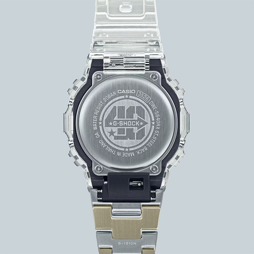 CASIO 卡西歐】 G-SHOCK 40周年透明限量版透視機芯手錶DWE-5640RX-7