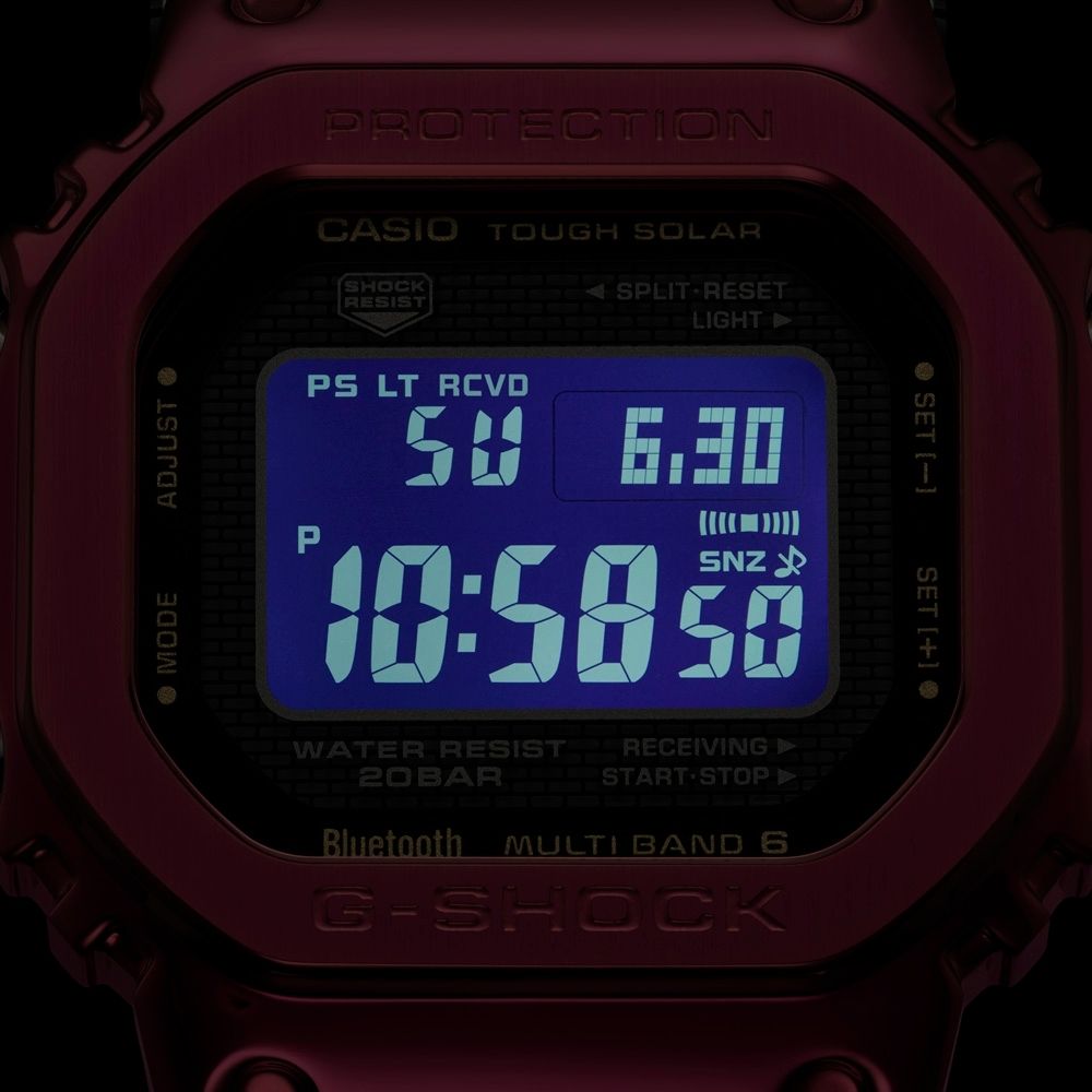 CASIO 卡西歐】 G-SHOCK 電波藍牙太陽能電力全金屬紅x黑GMW-B5000RD