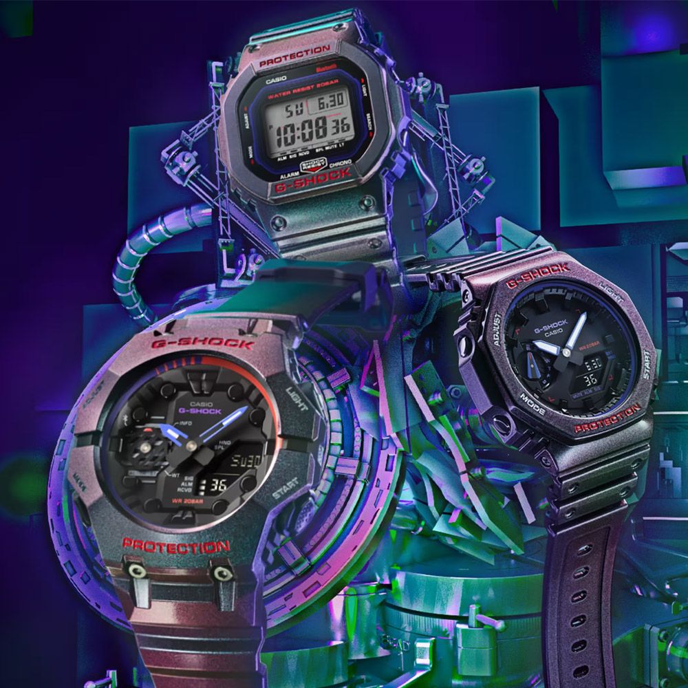 CASIO 卡西歐G-SHOCK 虛擬世界智慧藍芽方形電子錶(DW-B5600AH-6