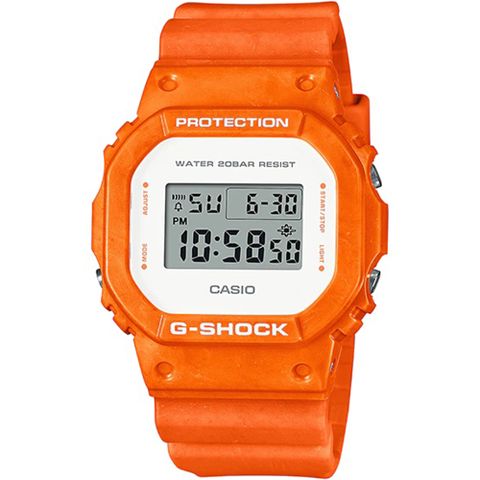 CASIO 卡西歐 G-SHOCK 夏日風采防水200米計時錶/橘/DW-5600WS-4