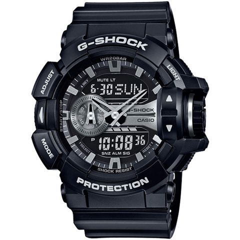 送降溫冰涼貼，送完為止CASIO G-SHOCK 超人氣大錶徑雙顯計時錶/GA-400GB-1A