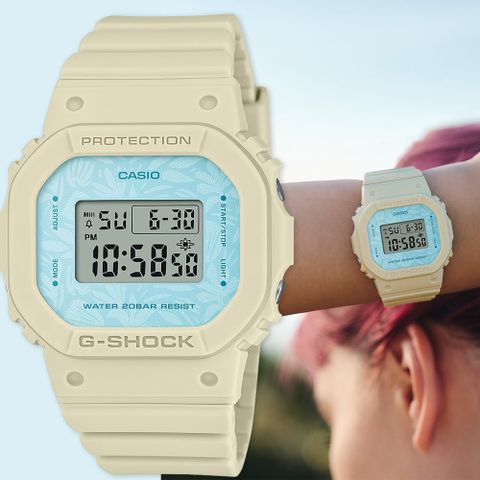 CASIO 卡西歐 G-SHOCK 草本系列女錶-晴空藍 GMD-S5600NC-9