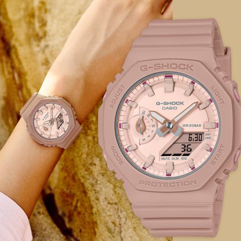 熱銷品牌▼日系手錶CASIO 卡西歐 G-SHOCK 草本系列女錶-玫瑰粉 GMA-S2100NC-4A2