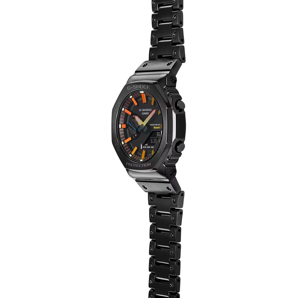 CASIO 卡西歐 G-SHOCK 太陽能電力 絢彩時刻個性黑 全金屬八角形錶殼 GM-B2100BPC-1A_44.4mm