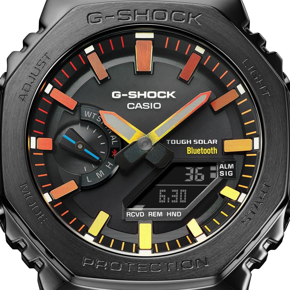 CASIO 卡西歐 G-SHOCK 太陽能電力 絢彩時刻個性黑 全金屬八角形錶殼 GM-B2100BPC-1A_44.4mm