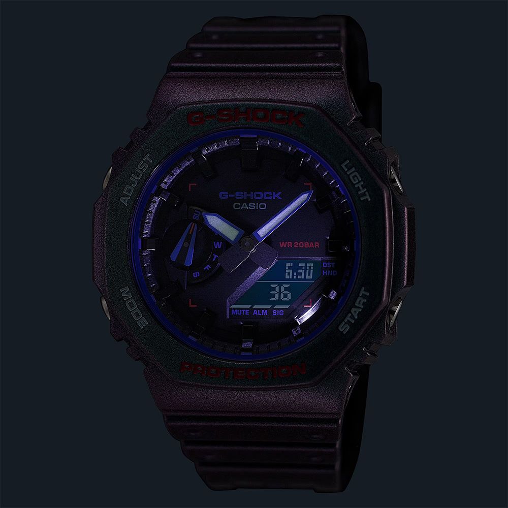 CASIO 卡西歐   G-SHOCK 電競玩家 炫彩烤漆 農家橡樹 八角手錶 聖誕禮物 GA-2100AH-6A