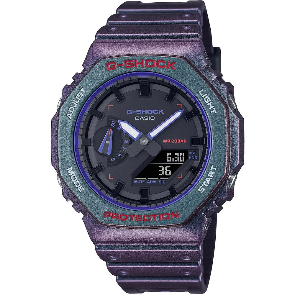 CASIO 卡西歐   G-SHOCK 電競玩家 炫彩烤漆 農家橡樹 八角手錶 聖誕禮物 GA-2100AH-6A