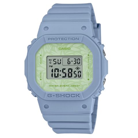 【CASIO 卡西歐】G-SHOCK 自然風格 柔和優雅 沉靜藍綠 經典方型 GMD-S5600NC-2_40.5mm