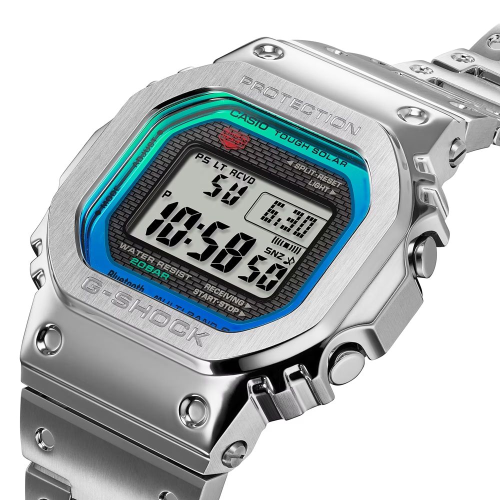 CASIO 卡西歐 G-SHOCK 電波 太陽能電力 絢彩時刻 全金屬 百搭銀 GMW-B5000PC-1_43.2mm