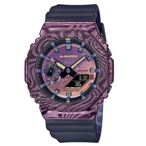 CASIO 卡西歐 G-SHOCK 探索宇宙 神秘銀河系 金屬錶殼 八角形錶殼 GM-2100MWG-1A_44.4mm