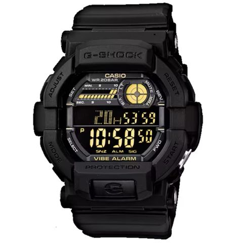 CASIO 卡西歐 G-SHOCK 震動提醒 極限設計電子錶 黑 GD-350-1B_50.8mm