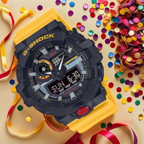 CASIO 卡西歐 G-SHOCK 復古錄音帶系列 雙顯手錶 GA-700MT-1A9