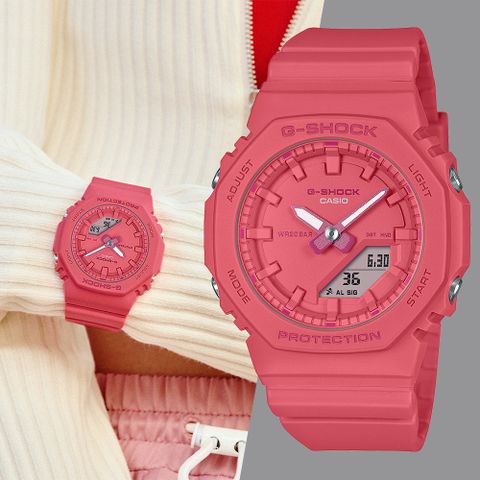 送降溫冰涼貼，送完為止CASIO G-SHOCK 單色美學農家橡樹計時錶/亮粉紅/GMA-P2100-4A