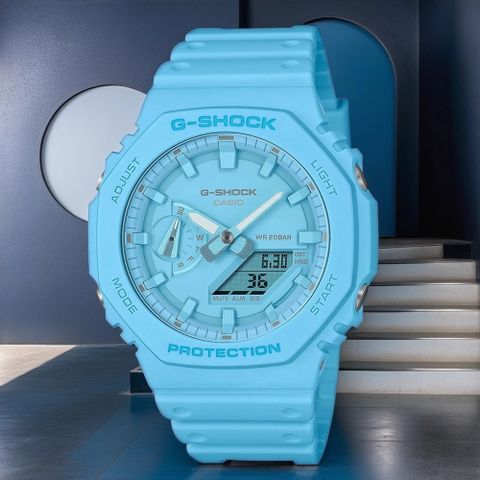 CASIO 卡西歐 G-SHOCK 單色美學 農家橡樹八角手錶 GA-2100-2A2