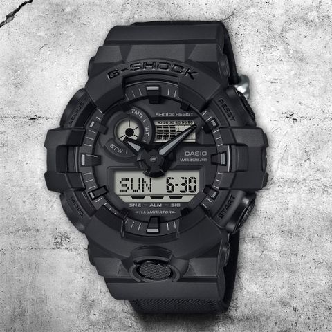 CASIO 卡西歐 G-SHOCK 尼龍錶帶 雙顯手錶 GA-700BCE-1A