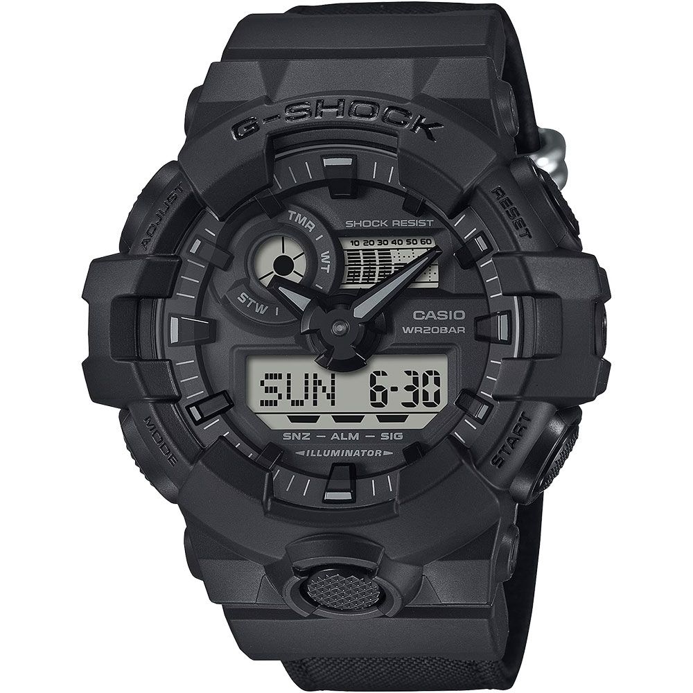 CASIO 卡西歐   G-SHOCK 尼龍錶帶 雙顯手錶 GA-700BCE-1A