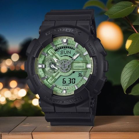 熱銷品牌▼日系手錶CASIO 卡西歐 G-SHOCK 鼠尾草綠色 雙顯運動手錶 GA-110CD-1A3