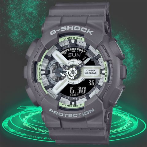 ▶新款到貨◀CASIO卡西歐 G-SHOCK 時尚深灰 雙顯腕錶 GA-110HD-8A