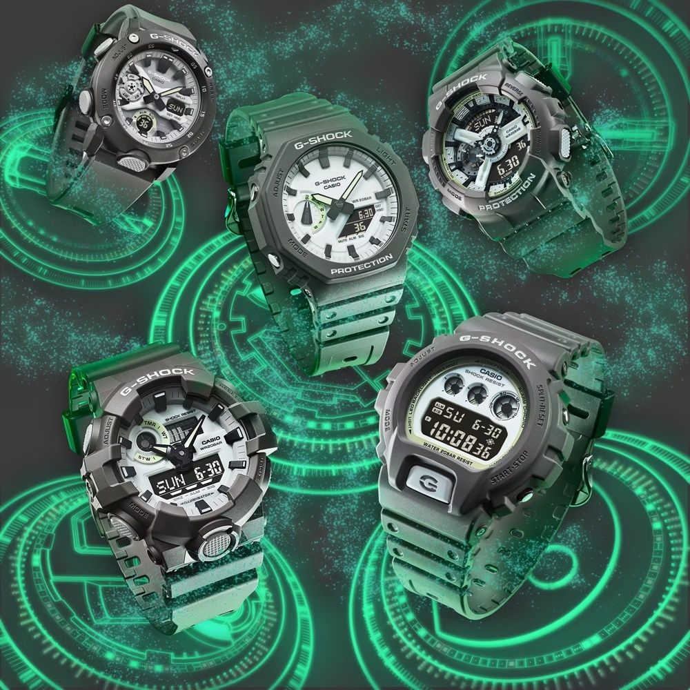 CASIO 卡西歐 G-SHOCK 黑暗空間 散發光芒 酷炫設計電子錶款 灰 DW-6900HD-8_50mm