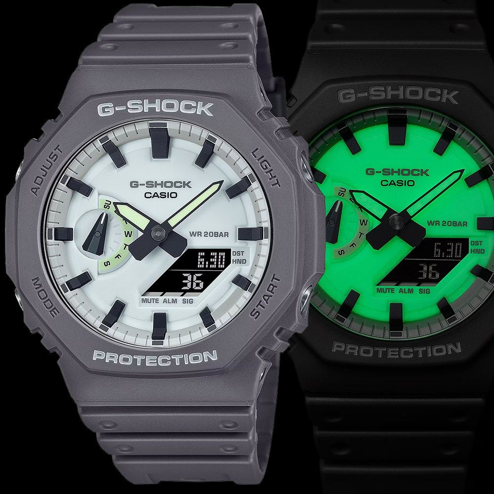 CASIO 卡西歐   G-SHOCK 綠光系列 八角 農家橡樹手錶 GA-2100HD-8A