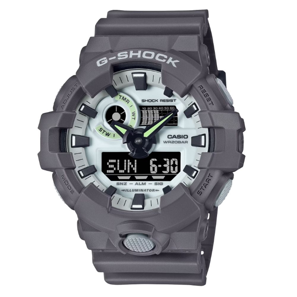 CASIO 卡西歐 G-SHOCK 暗影夜光 酷炫神秘 大錶徑 雙顯系列 GA-700HD-8A_53.4mm