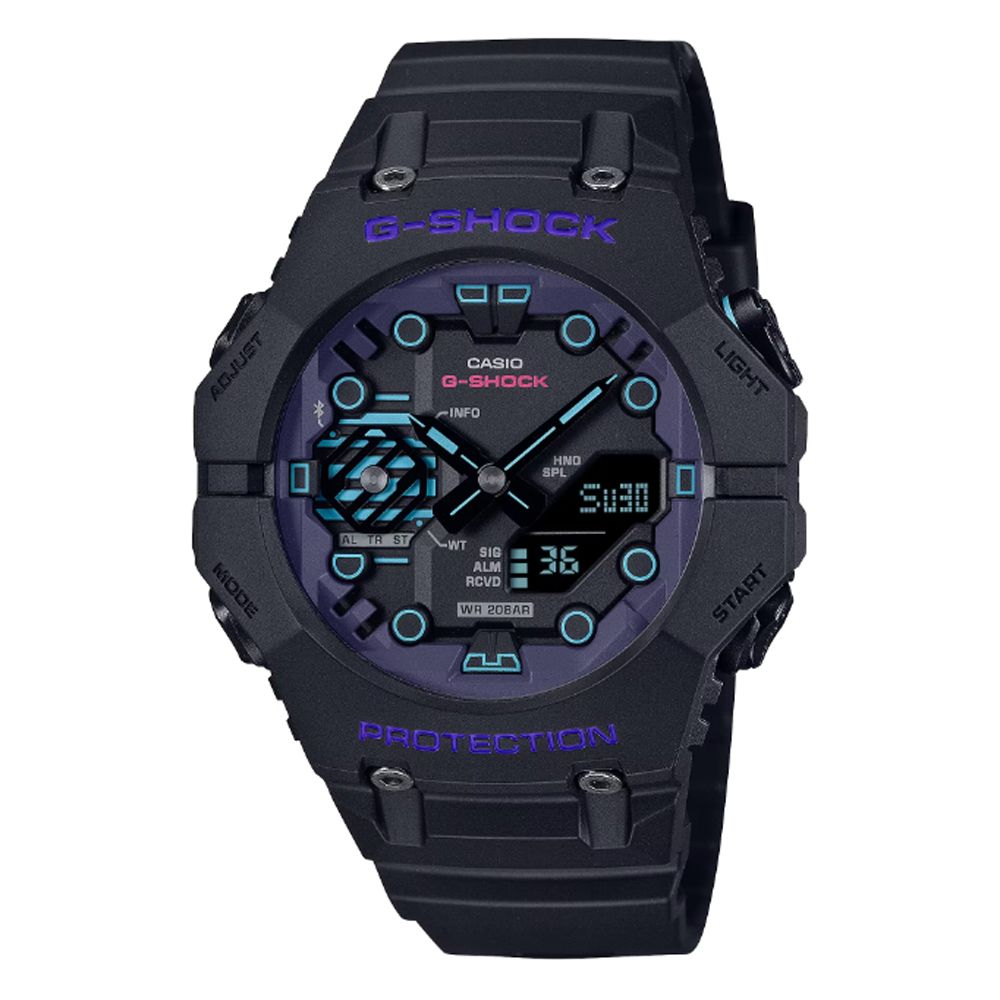 CASIO 卡西歐   G-SHOCK 網路空間 科幻宇宙 智慧藍芽連結雙顯錶-黑 GA-B001CBR-1A 防水200米