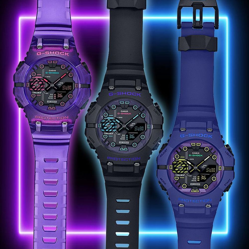 CASIO 卡西歐   G-SHOCK 網路空間 科幻宇宙 智慧藍芽連結雙顯錶-黑 GA-B001CBR-1A 防水200米