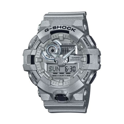 【CASIO G-SHOCK】Forgotten Future金屬色系運動雙顯腕錶-銀白色/GA-700FF-8A/台灣總代理公司貨享一年保固