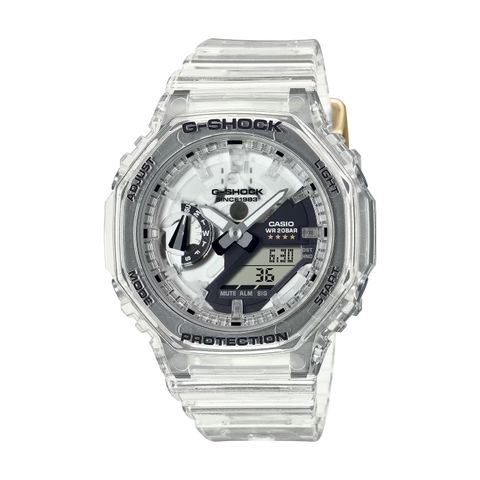 【CASIO G-SHOCK】40周年Clear Remix系列八角休閒腕錶-透明款/GMA-S2140RX-7A/台灣總代理公司貨享一年保固