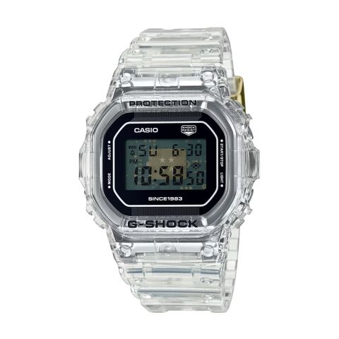 【CASIO G-SHOCK】40周年Clear Remix系列方形休閒腕錶-透明款/DW-5040RX-7/台灣總代理公司貨享一年保固