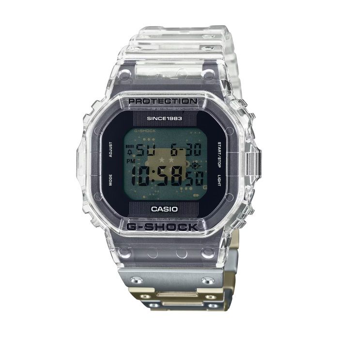  【CASIO G-SHOCK】40周年Clear Remix系列方形休閒腕錶-透明款/DWE-5640RX-7/台灣總代理公司貨享一年保固